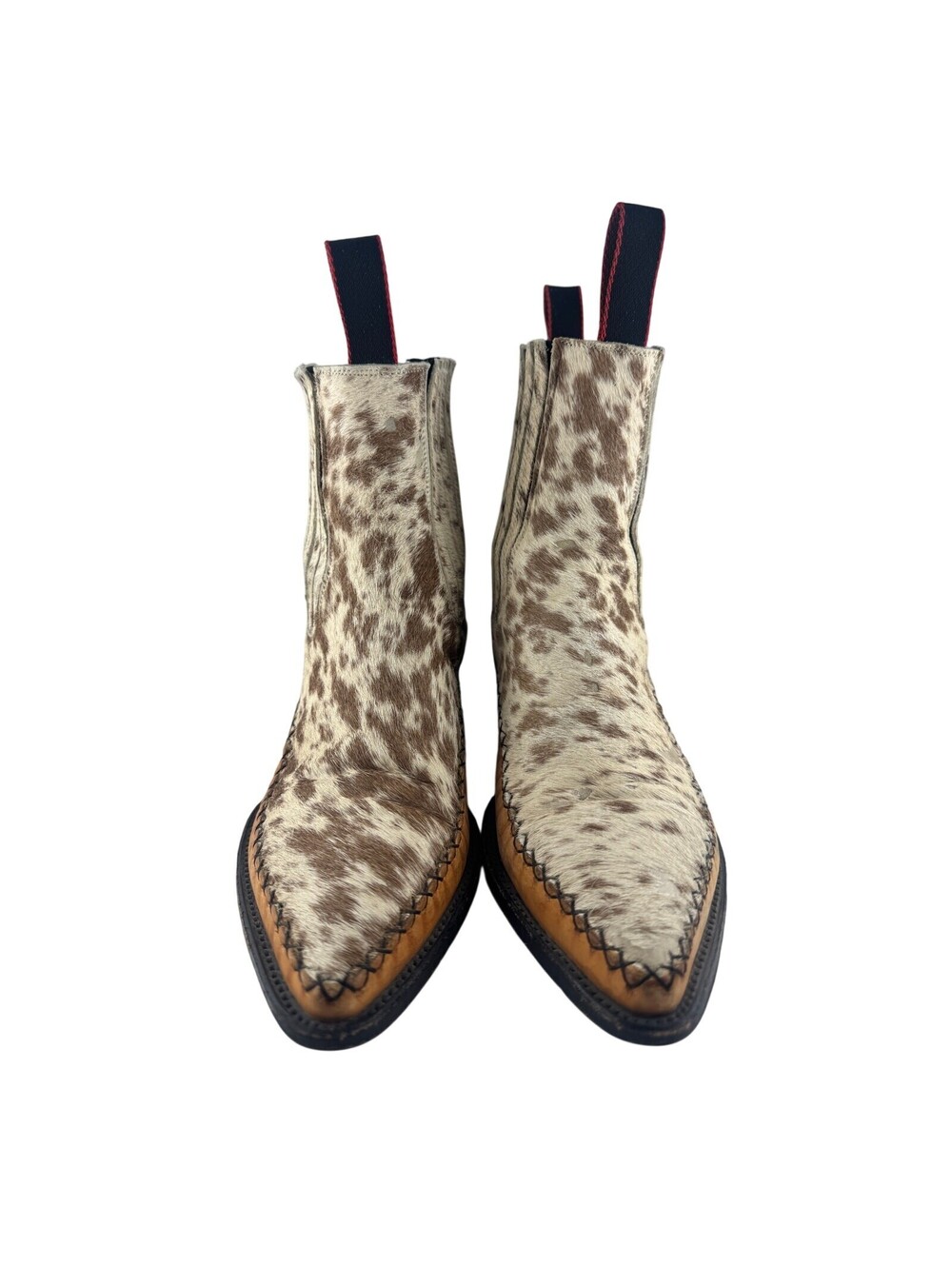 Handcrafted Cowhide Leather Ankle Boots with Pointed Toe